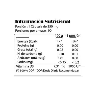 Imagen 2 del producto VITAMINA D3 1000 UI 90 CÁPSULAS