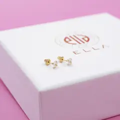 ELLA JOYAS - Aros Punto de Luz Oro 18k
