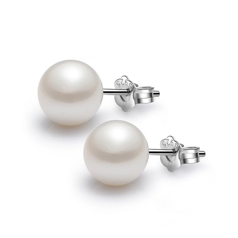 ELLA JOYAS - Aros  Perla Cultivada Plata  925 Importada de Italia