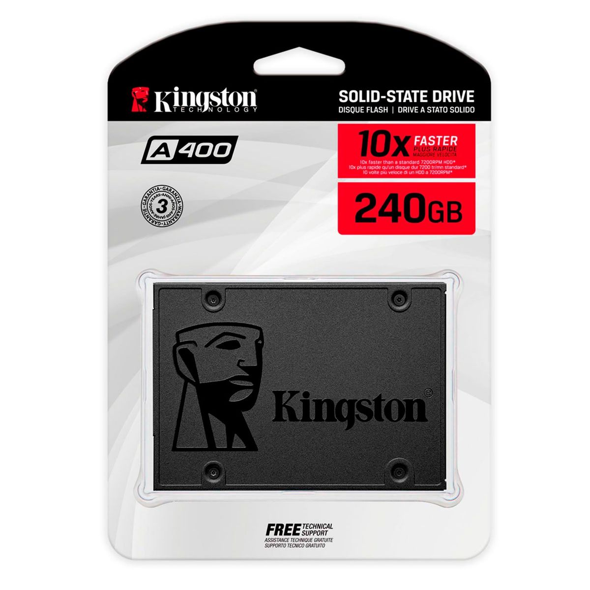 KINGSTON - Disco Solido SSD Interno Kingston A400 240gb 6Gb/s 500MB/s