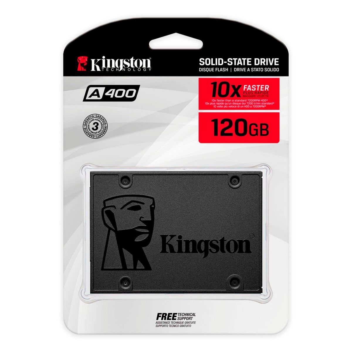 KINGSTON - Disco Solido SSD Interno Kingston A400 120gb 6Gb/s 500MB/s