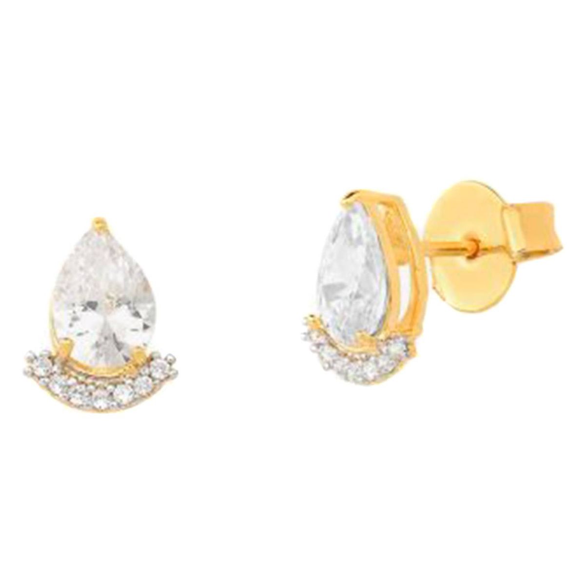 AMELIE FERRAND - Aros punto de luz baño de oro 18k