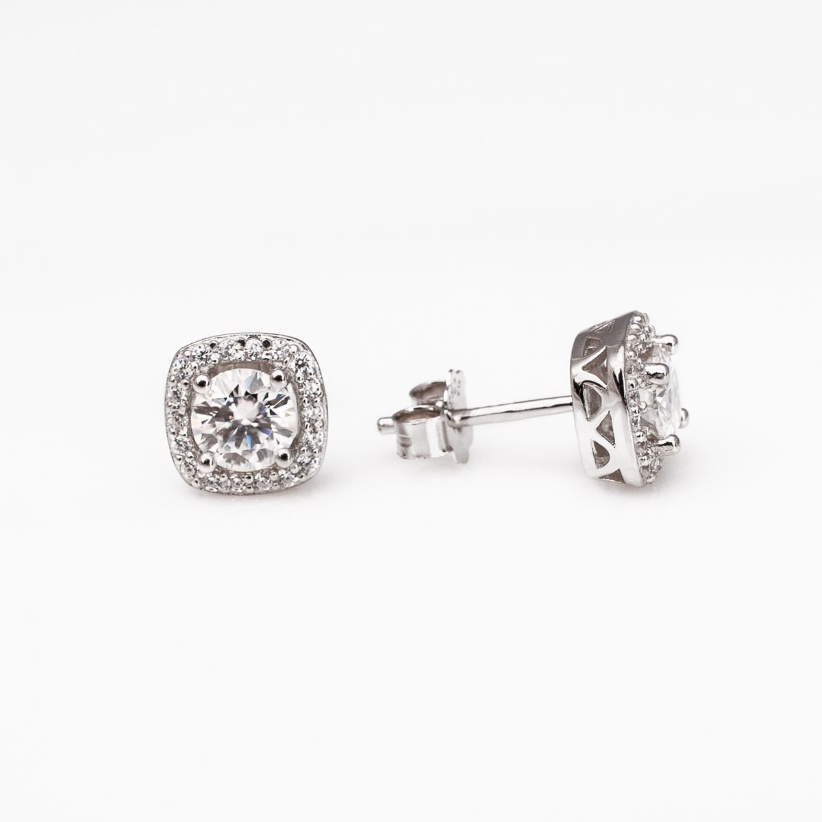 AMELIE FERRAND - Aros de plata 925 con moissanita de 05 quilates