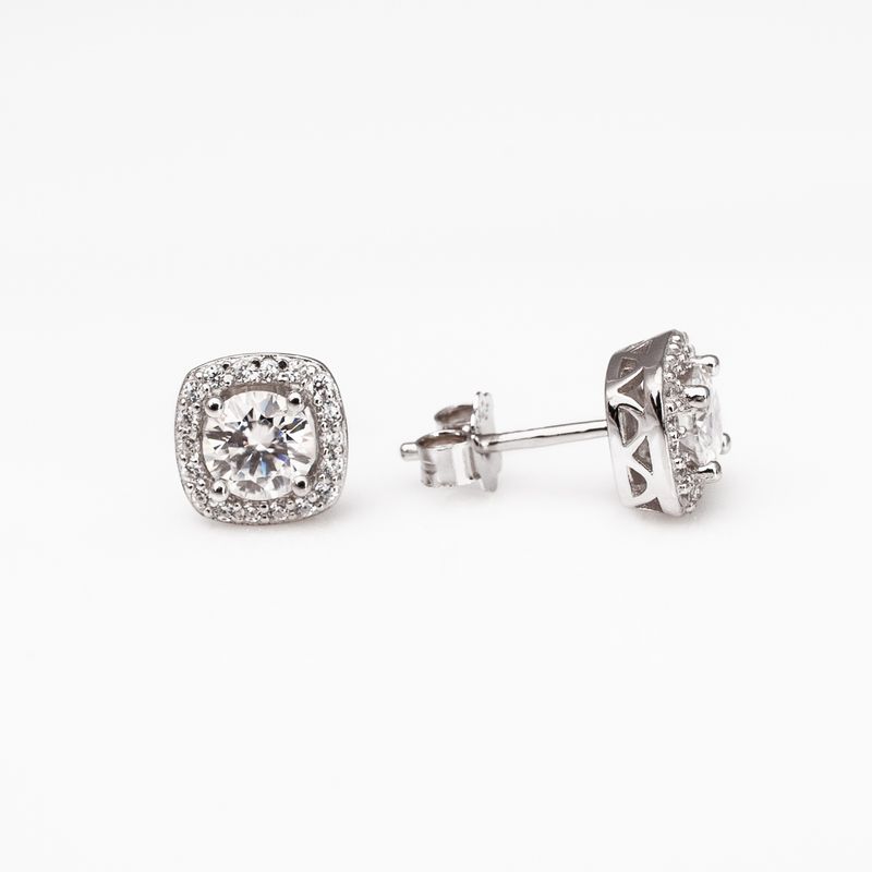 AMELIE FERRAND - Aros de plata 925 con moissanita de 05 quilates