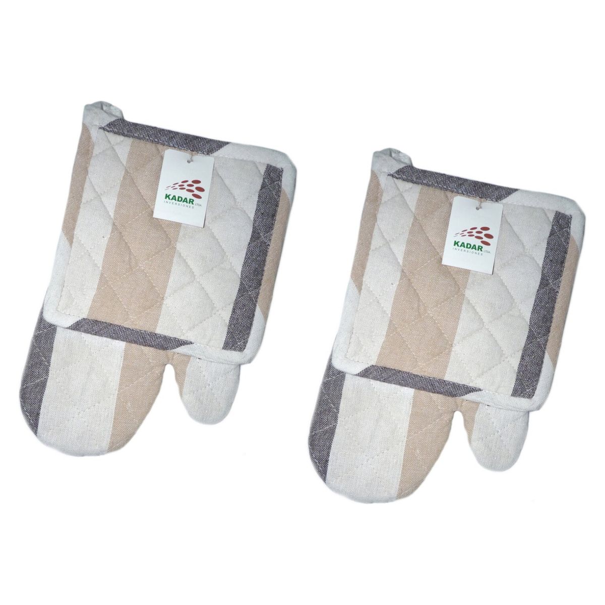 INVERSIONES KADAR - Dos Pack Guante Y Toma Olla Líneas Grises