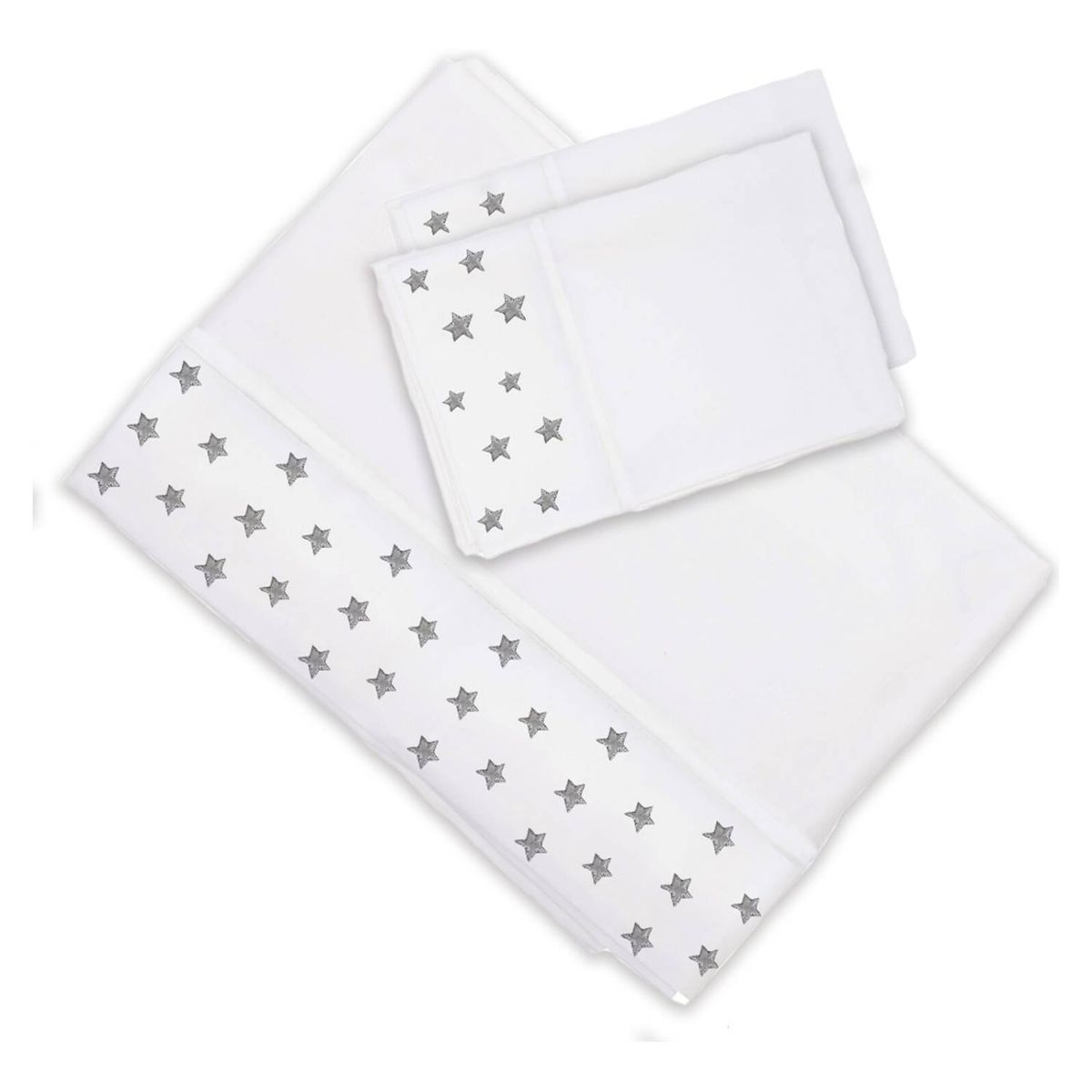 CASA ALVARINHO - Juego de Sábanas King Estrellitas Gris