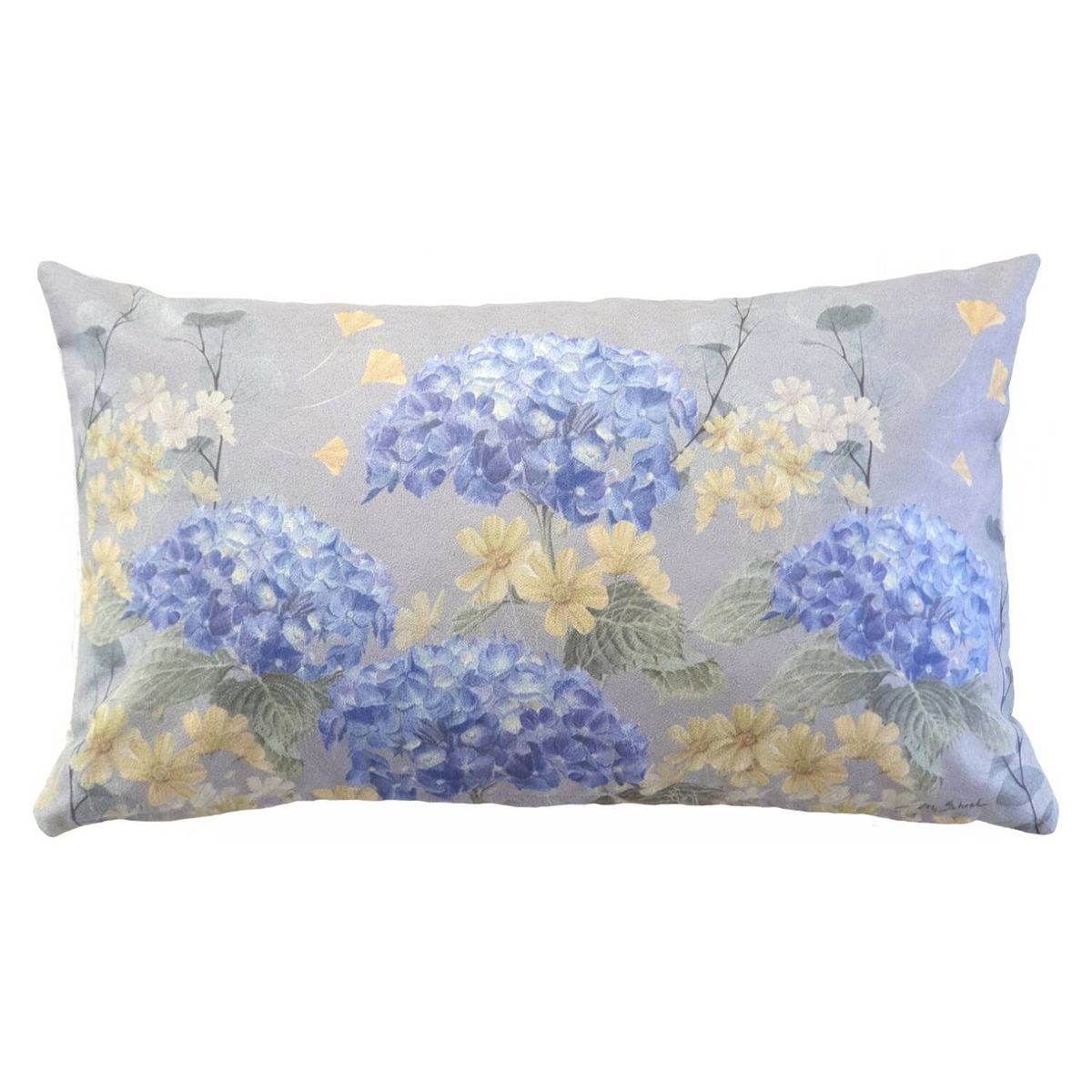 CASA ALVARINHO - Funda Cojín Gamuza Hortensias 50x30