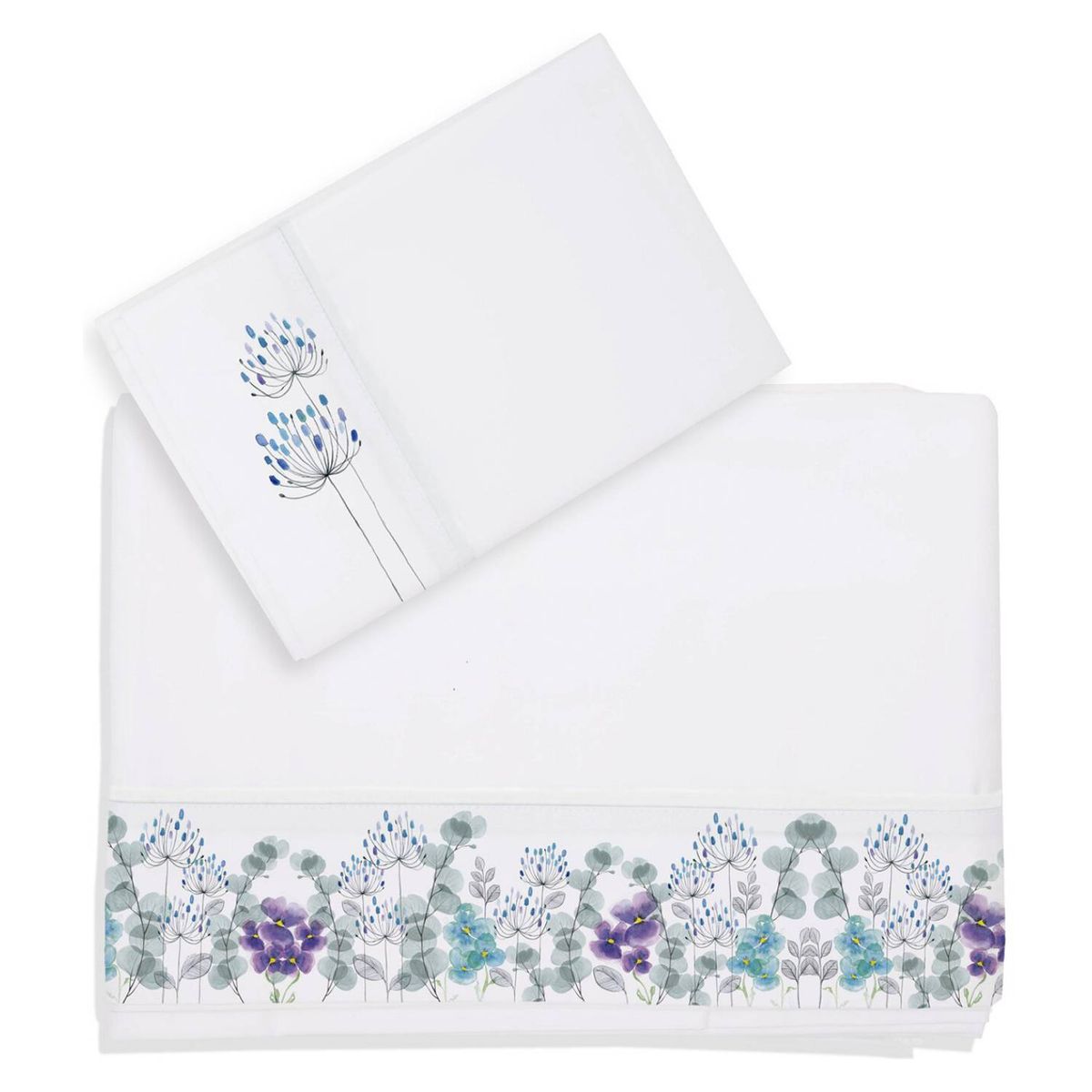 CASA ALVARINHO - Juego De Sábanas 1 Plaza Jardín De Pensamiento