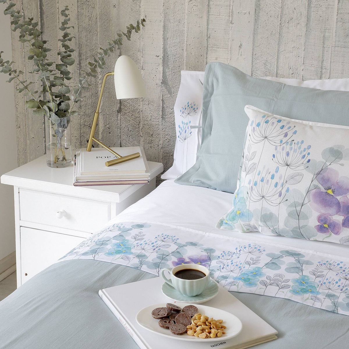 CASA ALVARINHO - Juego De Sábanas 1 Plaza Jardín De Pensamiento