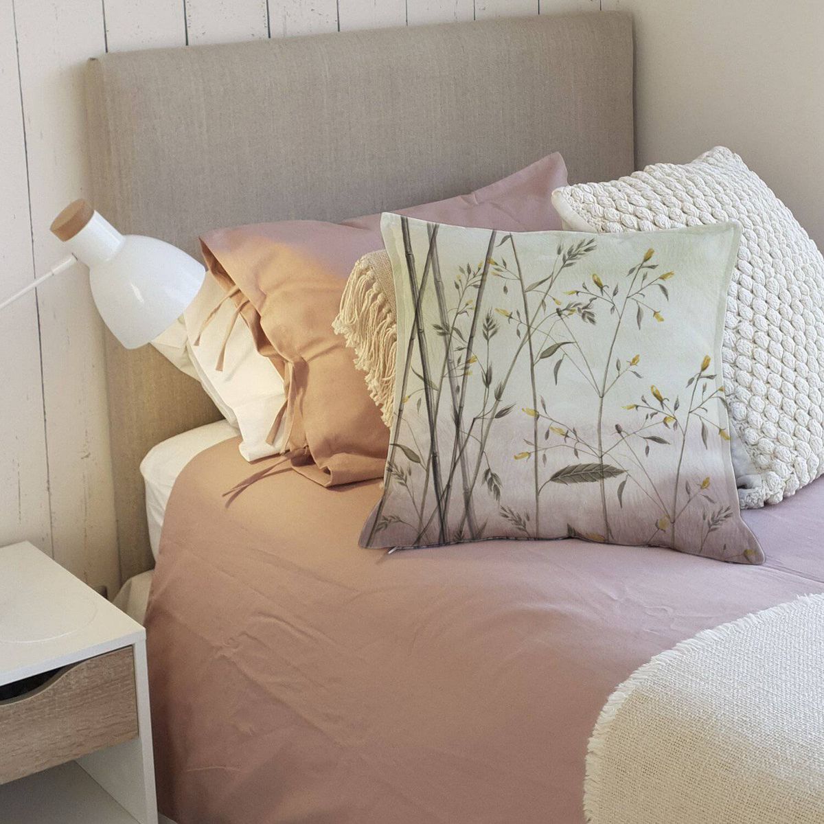 CASA ALVARINHO - Funda Cojín Palitos De Magnolia 45X45