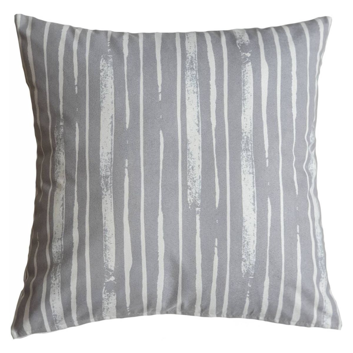 CASA ALVARINHO - Funda Cojín Gamuza Lineal Gris 45x45
