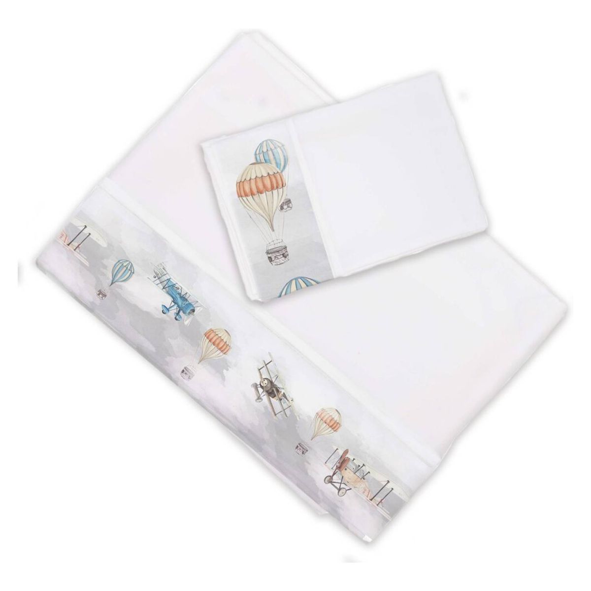 CASA ALVARINHO - Juego de Sábanas 15 Plazas Aviones y Globos