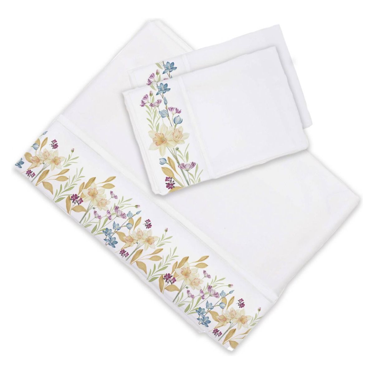 CASA ALVARINHO - Juego de Sábanas 2 Plazas Jardín de Narcisos