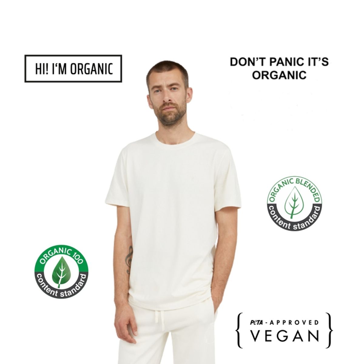 IMPRINK - Polera de Algodón Orgánico ANTIALERGICA-Crema