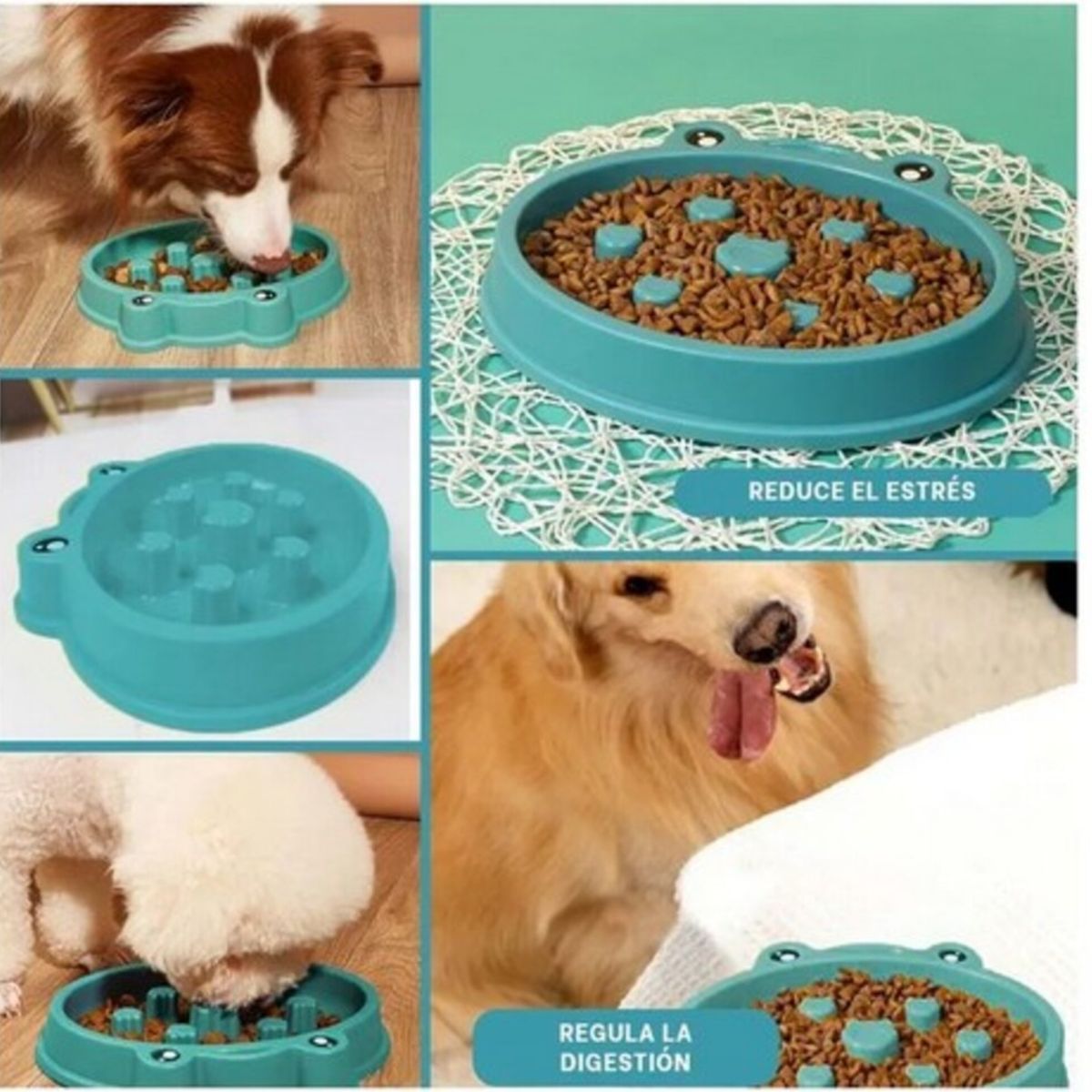 GENERICO - Plato Anti Ansiedad Anti Stress Perros Mascotas Color Macho