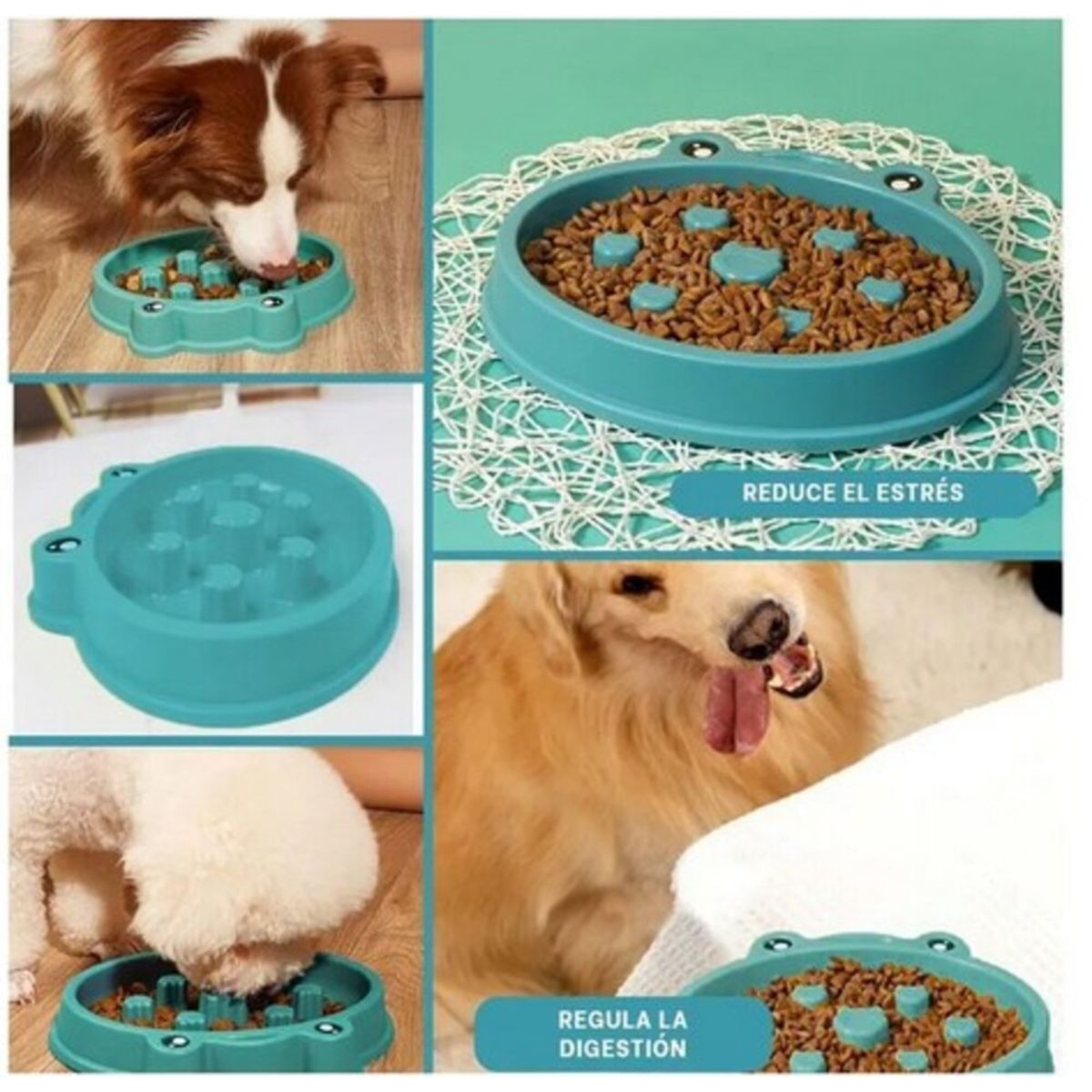 GENERICO - Plato Anti Ansiedad Anti Stress Perros Mascotas Color Macho