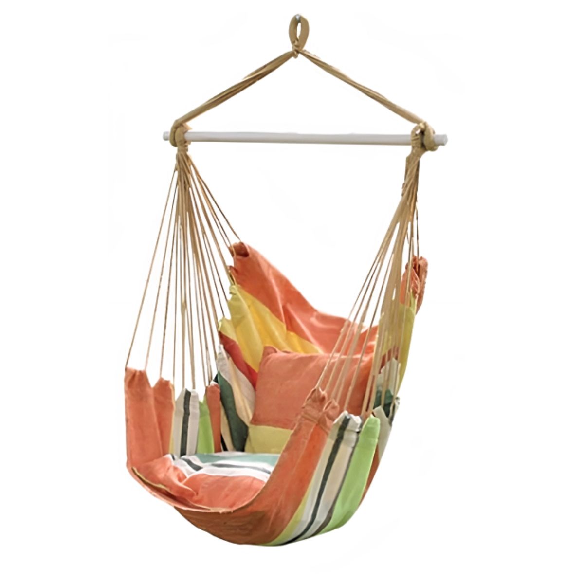 CRUSEC - Silla Hamaca Con Palo Camping Columpio Al Aire Libre Naranja