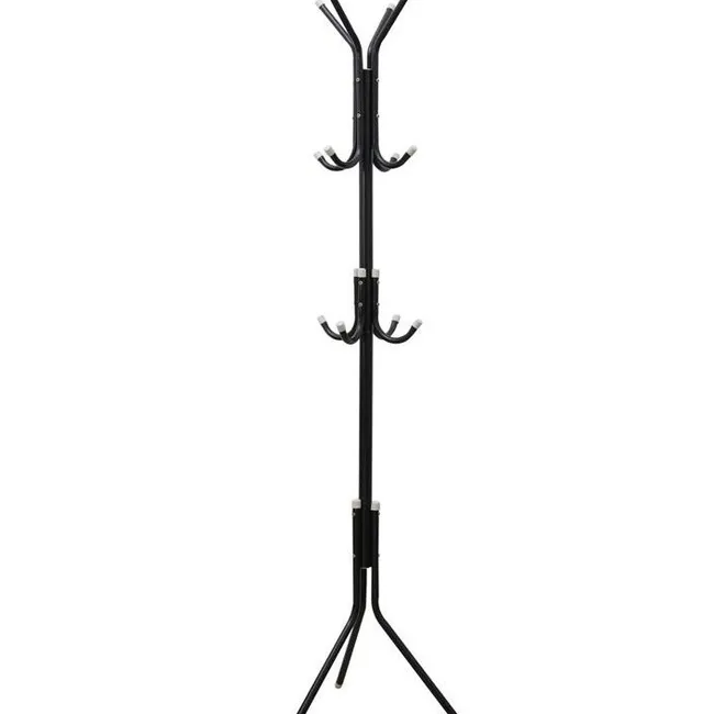 CRUSEC - Perchero Metal 12 Ganchos Abrigo Negro