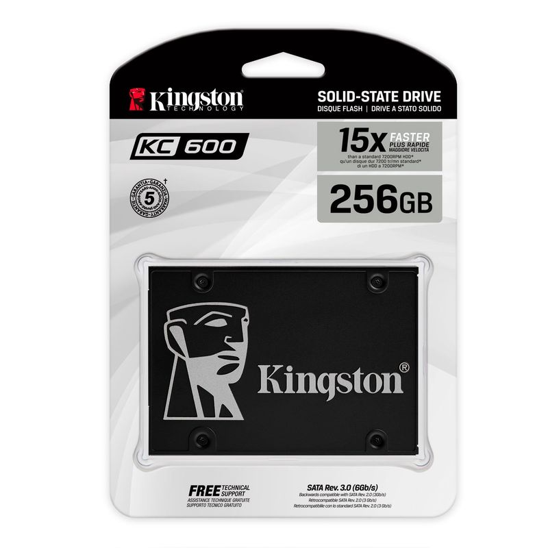 KINGSTON - Disco SSD 256GB Kingston KC600 2.5" Encriptada SKC600/256G - Lifemax