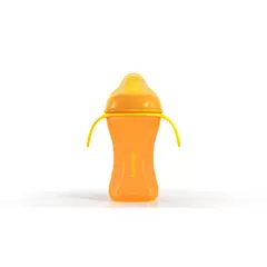 BEBEK - Vaso de entrenamiento Plus 240ml con Asas - Valvula de Silicona SenseFlo™ - Naranjo