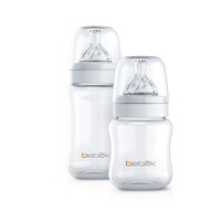 Set de Biberones Clásicos 150ml y 270ml - Tetina SenseFlo™ (Flujo Lento y Medio) - Blanco