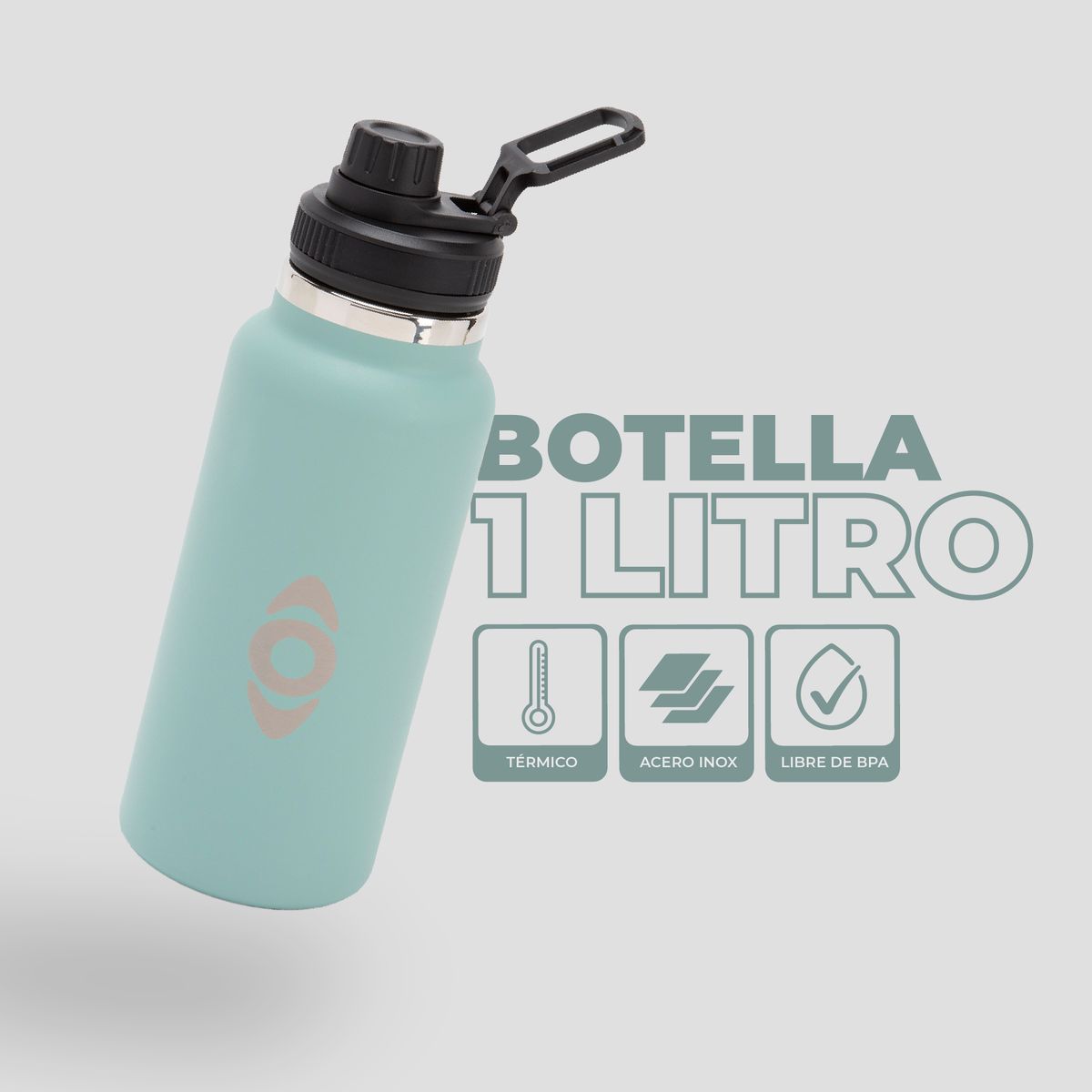 KANO - Botella Insulada Verde 1 litro / Botella Agua Kano