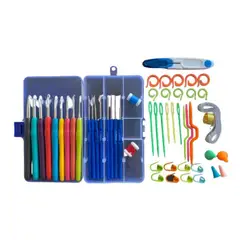 HOMASTTI - Set 17 Crochet 100 Accesorios Ganchillo En Cajita Estuche