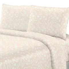 NOVAHUS - Set 6 piezas Sábanas de Microfibra Floreado con cubre almohadas - 2 plazas