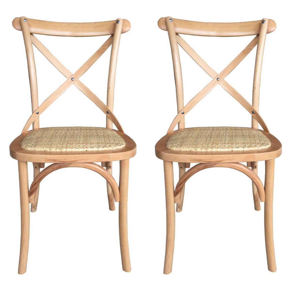 NOVAHUS - Pack 2 Sillas de Comedor Retro Cerezo