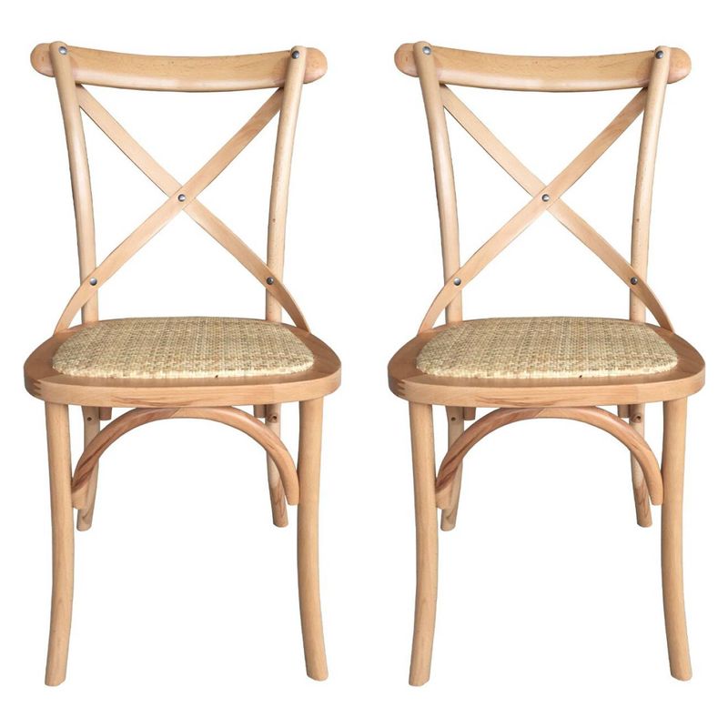 NOVAHUS - Pack 2 Sillas de Comedor Retro Cerezo