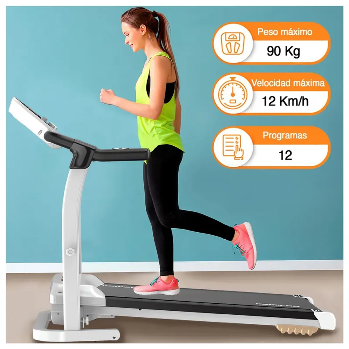 ATLETIS - Trotadora M201 12Kmh Bluetooth Blanco