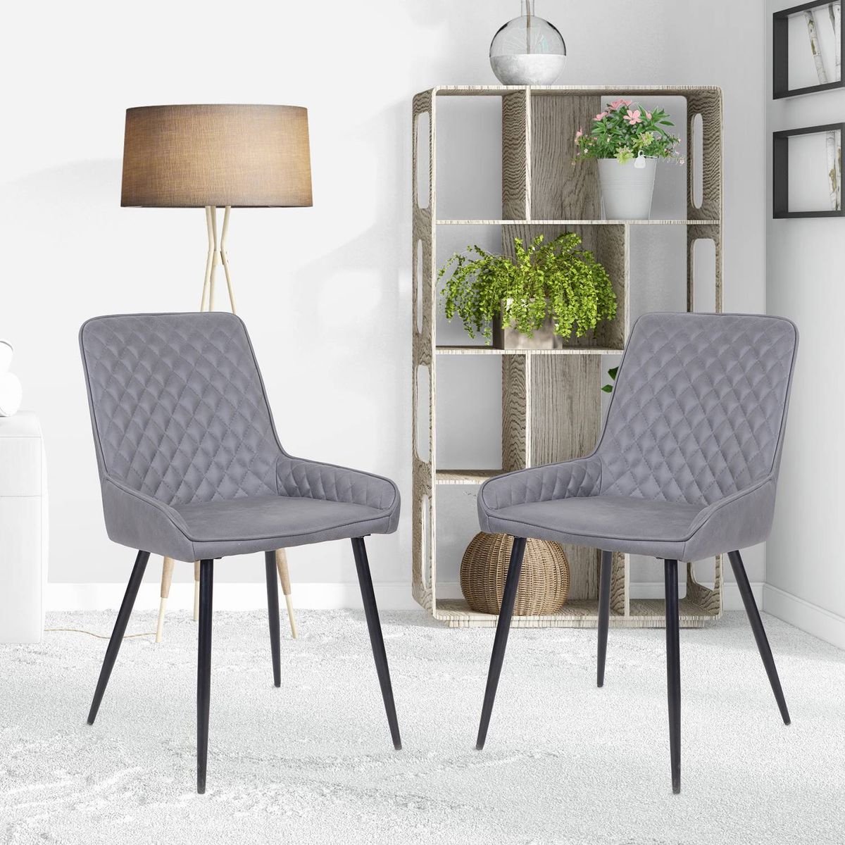 NOVAHUS - Pack 2 Sillas de Comedor Greta Gris