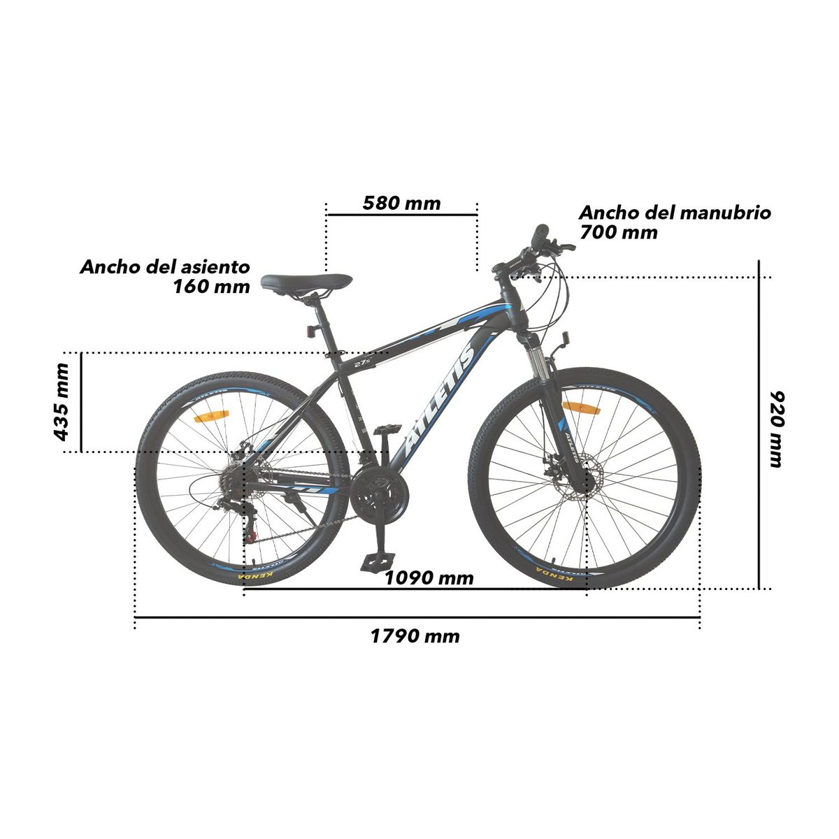 ATLETIS - Bicicleta Mountain Bike Tomzak 27,5 Azul