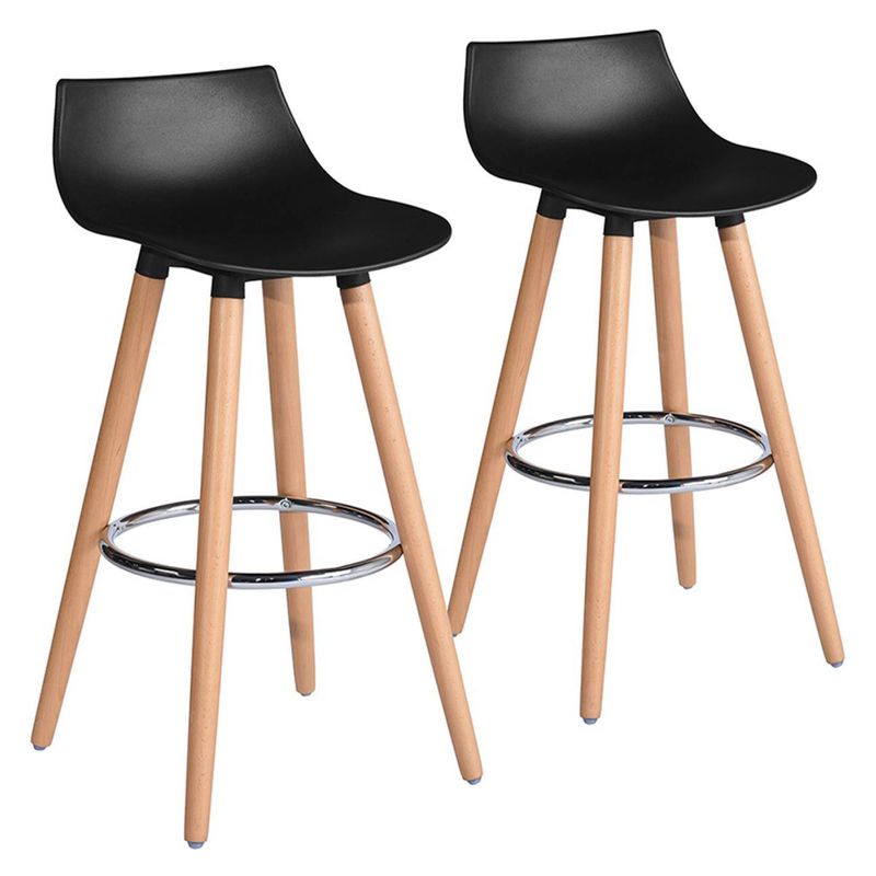 NOVAHUS - PACK 2 PISO BAR CON PATAS DE MADERA Y REPOSA PIES
