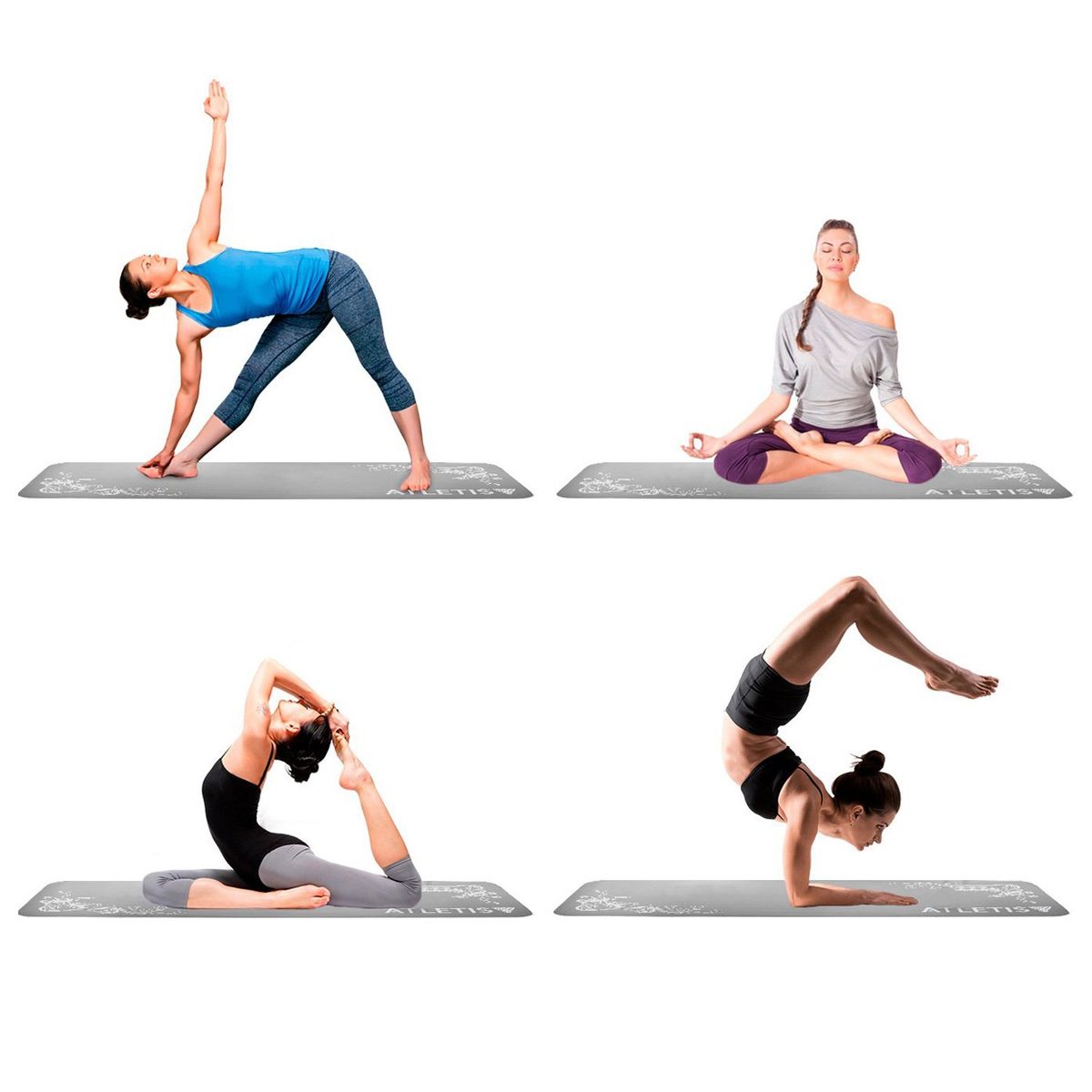 ATLETIS - Mat de Yoga Meditación NBR Gris