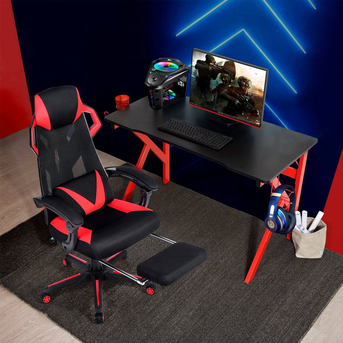 NOVAHUS - Escritorio Gamer Rojo