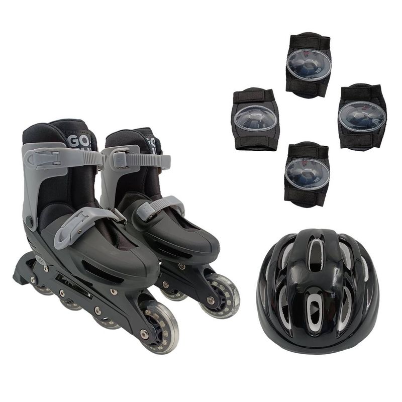 GO FUN - Set Patines y Protecciones Gofun S Negro