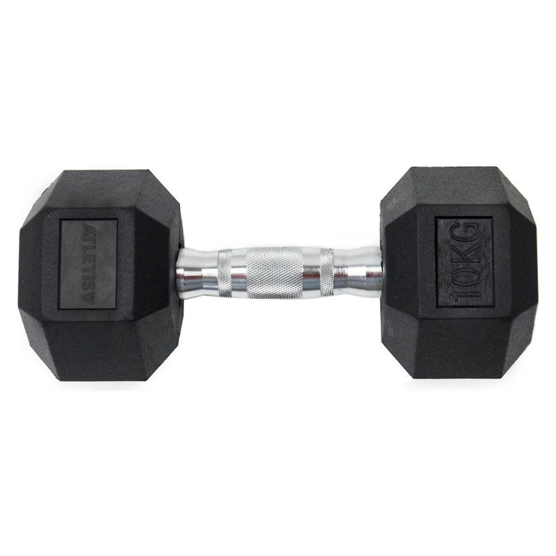 ATLETIS - Mancuerna Hexagonal 10 Kg Negro