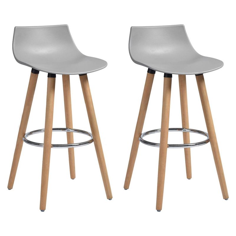 NOVAHUS - PACK 2 PISO BAR CON PATAS DE MADERA Y REPOSA PIES