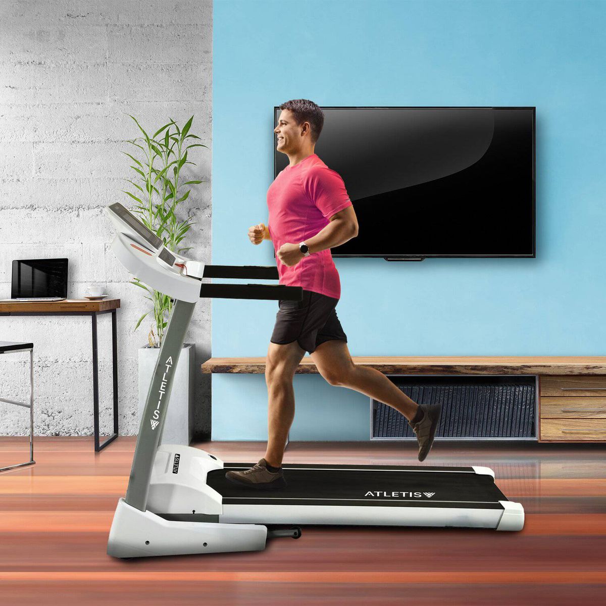 ATLETIS - Trotadora Atletis Fit BS8210 LCD 5 MP3 USB Negro