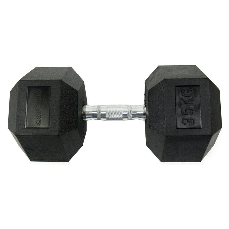 ATLETIS - Mancuerna Hexagonal 35 Kg Negro