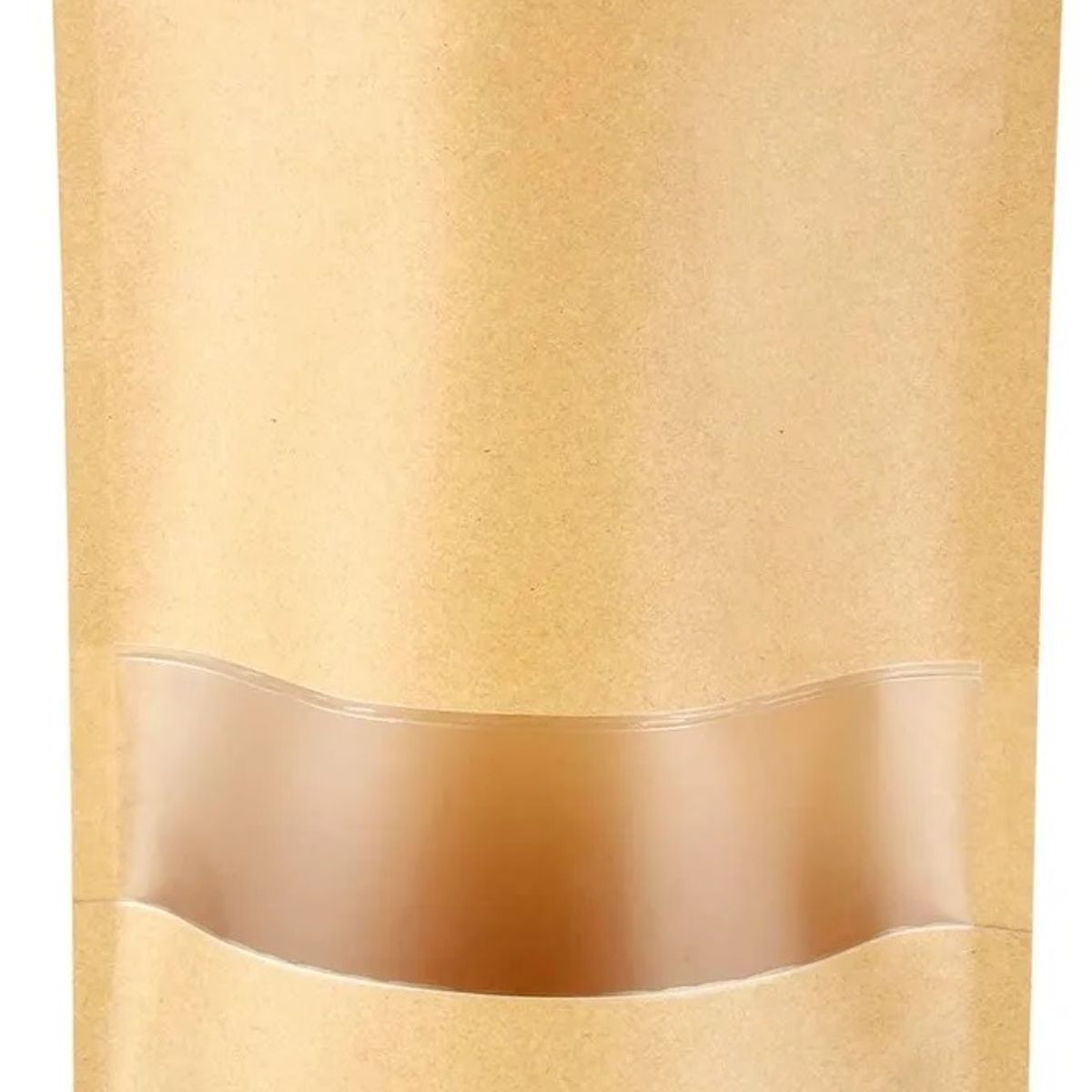 GENERICO - 50 Bolsas papel Kraft 9x14x3 cm con ventana cierre hermético