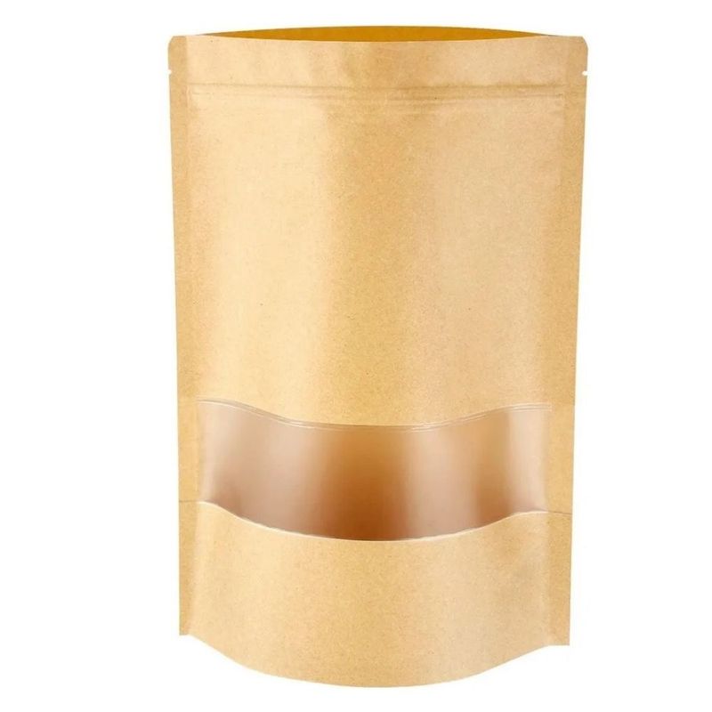 GENERICO - 50 Bolsas papel Kraft 18x26x5 cm Cierre Hermético