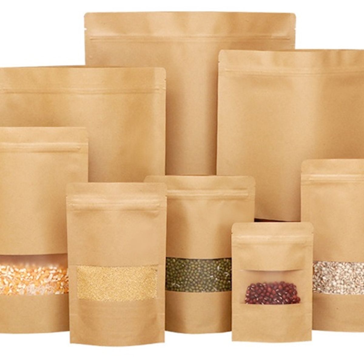 GENERICO - 50 Bolsas Kraft 23x35x7 cm mate cierre hermético