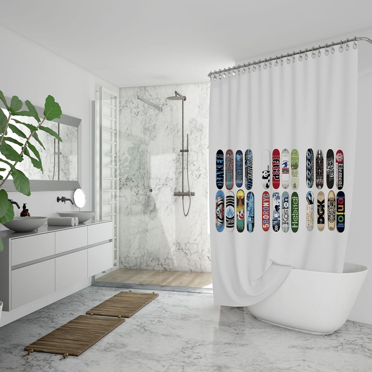 TUYO PRINT - Cortina de Baño Tablas Skate - Tuyo Print