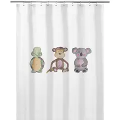 TUYO PRINT - Cortina de Baño Animales Acuarela -