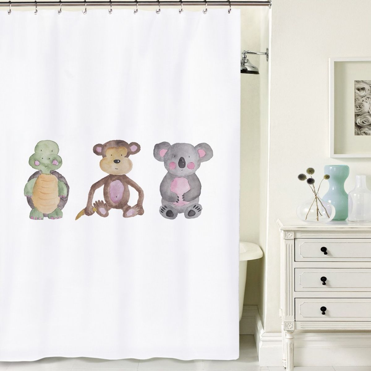 TUYO PRINT - Cortina de Baño Animales Acuarela - Tuyo Print