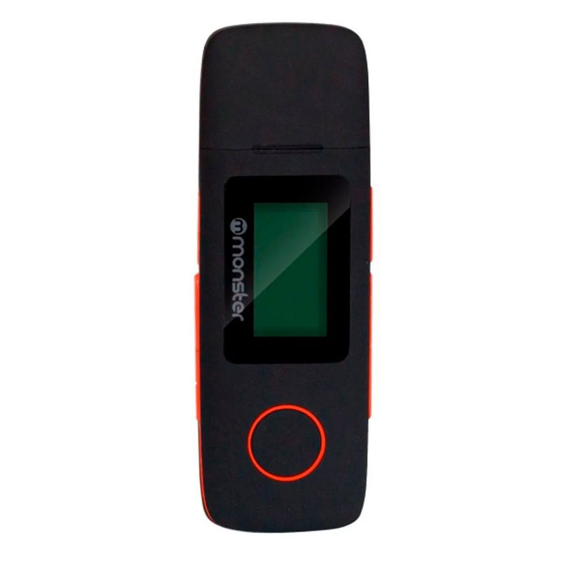 MONSTER AUDIO - Reproductor MP3 16GB Expandible  Radio  Grabadora Pantalla LCD Rojo