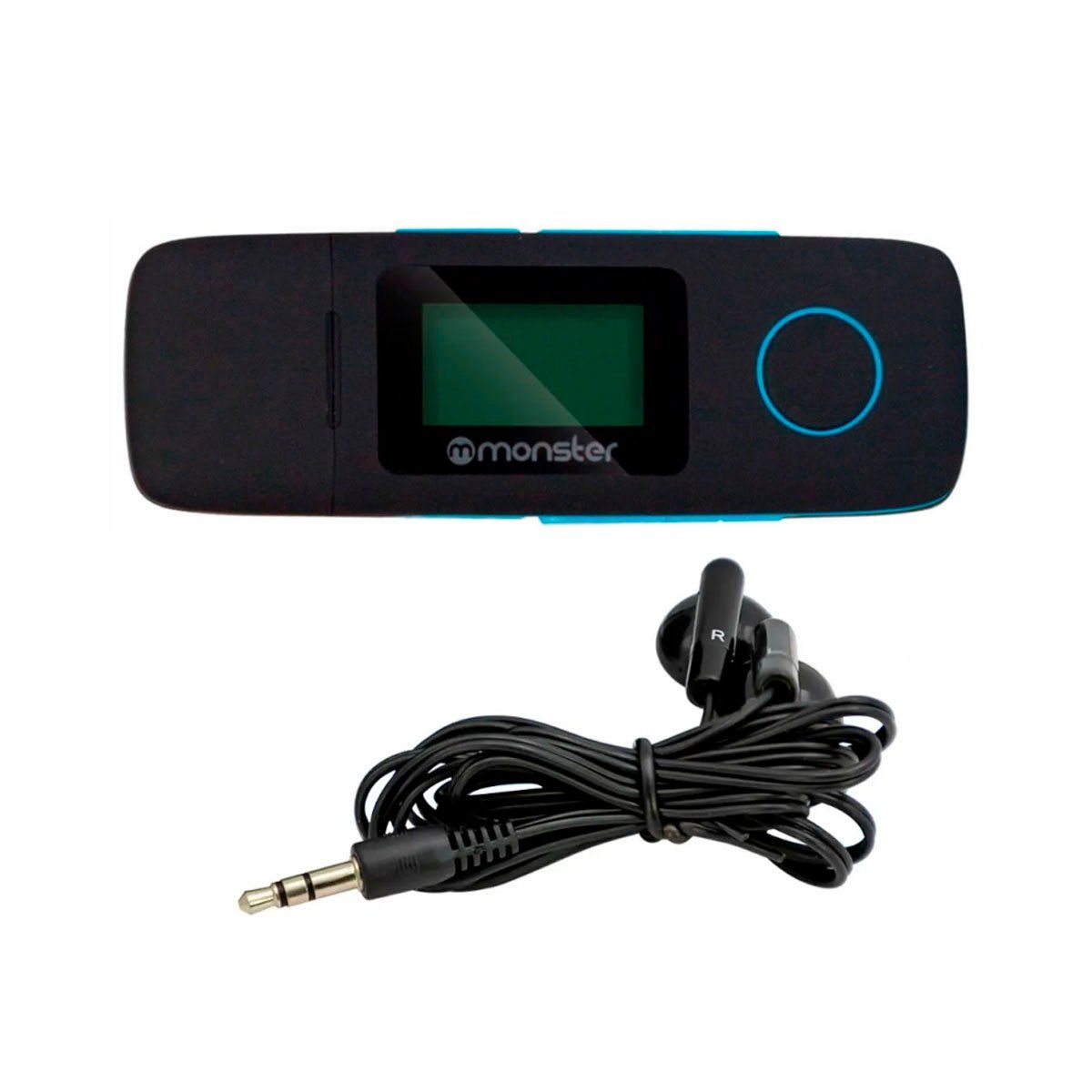 MONSTER - Reproductor Mp3 16gb Expandible / Radio/ Grabadora Lcd Azul