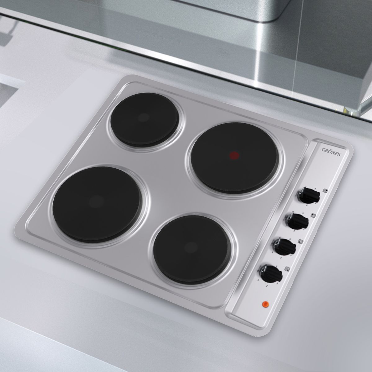 GRONER - Encimera Eléctrica  Gröner Inox 4Q